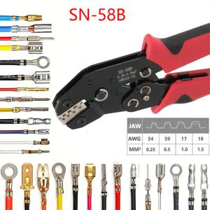 래칫 압착 도구 SN-58B 압착 펜치 XH2.54/DuPont2.54/2.8/4.8/6.3/비절연/페룰 단자 0.5-1.5mm ²/ AWG23-16