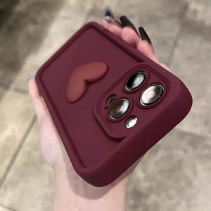 럭셔리 귀여운 3D 하트 실리콘 폰 케이스 아이폰 17 에어 16 15 13 12 11 14 프로 맥스 XR 16 플러스 충격 방지 캔디 백 커버