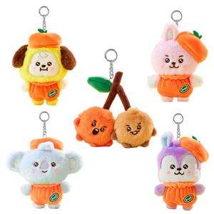 2025 신규 BT21 귀여운 애니메이션 오렌지 시리즈 10cm RJ 쿠키 봉제인형 열쇠고리 귀여운 만화 쇼키 코야 가방 펜던트 장식 소녀 선물
