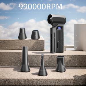 업그레이드된 터보 강력 팬 990,000RPM 고속 에어 블로워 올인원 브러시리스 먼지 블로워 진공 키트 포함 미니 터보 제트 팬