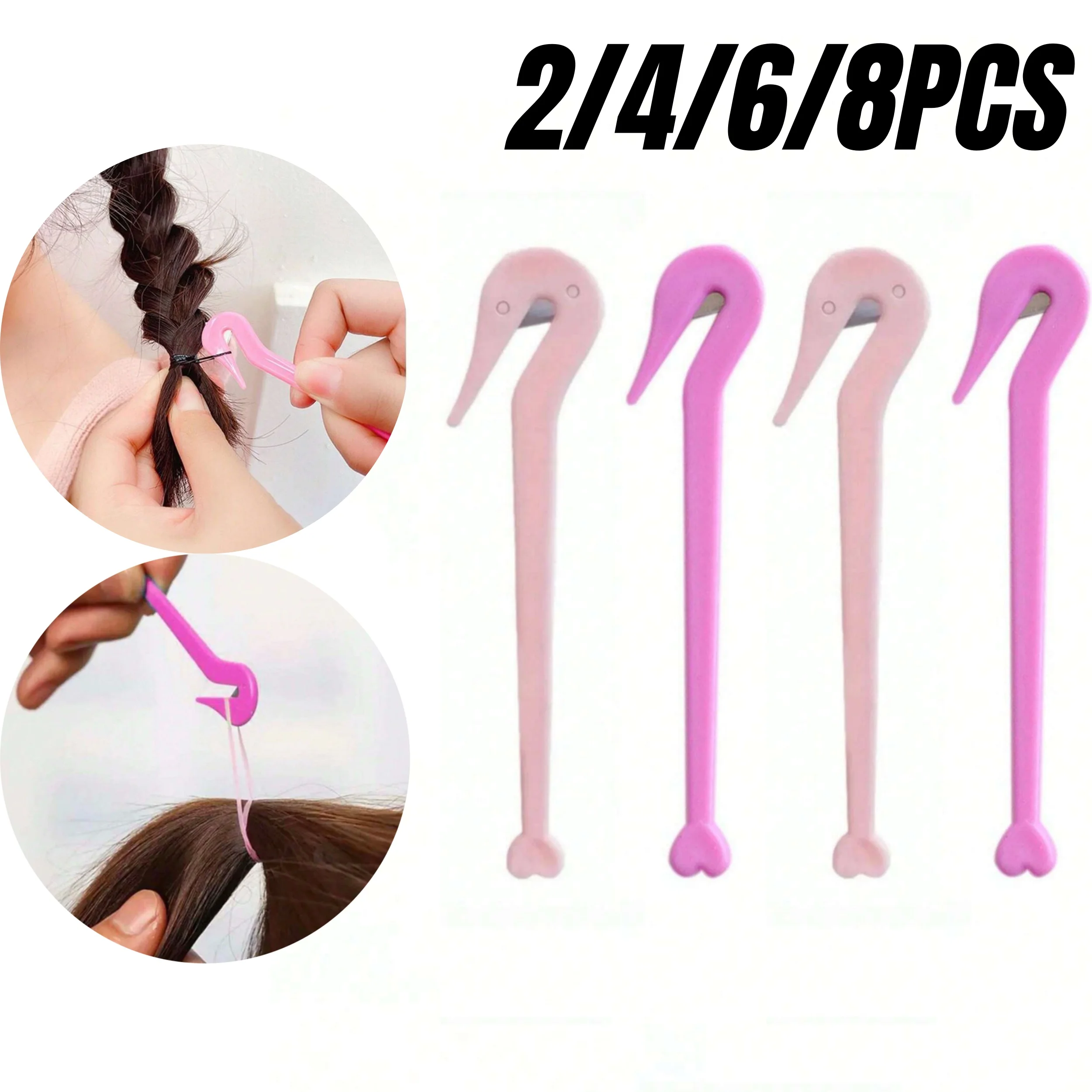 2/4/6/8Pcs 일회용 탄성 헤어 밴드 커터 소녀 포니 테일 리무버 머리띠 절단 도구 어린이 모자를 쓰고 있죠 컷 나이프 액세서리