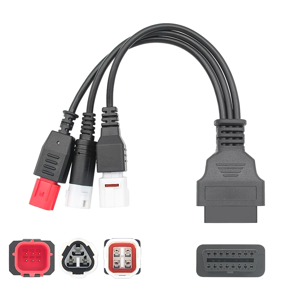 3 IN 1 For Yamaha 3pin 4pin For Honda 6pin ~ 16pin 오토바이 obd2 케이블 어댑터 오토바이 obdii 진단 커넥터 케이블