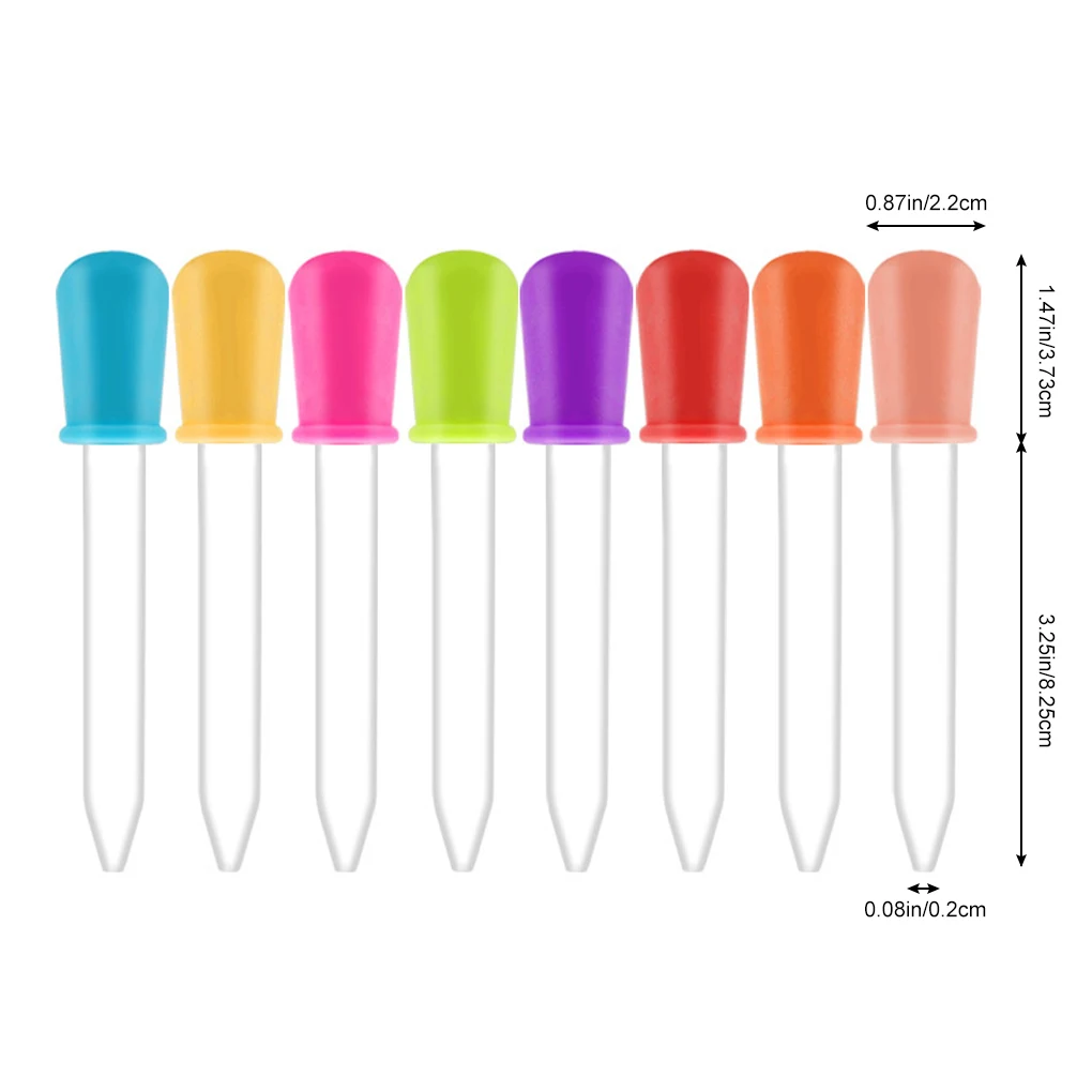 1/6/8/10pcs 5ML 실리콘 플라스틱 피펫 Dropper 먹이 의학 액체 눈 귀 피펫 Dropper 학교 실험실 실험 용품