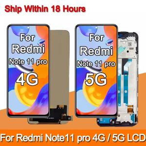 Xiaomi Redmi Note 11 Pro LCD 2201116TG 터치 스크린 디지타이저 (프레임 포함) Redmi Note11Pro 5G 21091116I LCD 용 고품질