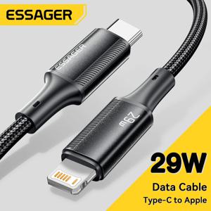 Essager USB C 케이블 For IPhone 14 13 12 11 pro Max 8 Plus 20W 고속 충전 케이블 유형 C-iPad Macbook 용 조명 날짜 와이어