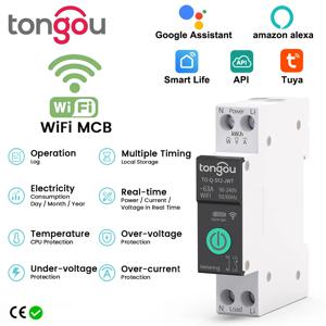 과전류 및 저전압 보호를 위한 전력 측정 및 무선 제어(1-63A) 기능을 갖춘 TUYA 스마트 WiFi MCB 회로 차단기