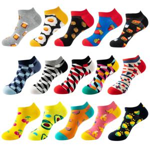 1/5 파리 과일 프린트 노쇼 양말 남성 여성 여름 미끄럼 방지 보이지 않는 양말 Damen Herren Calcetines Sokken Comfort Ankle