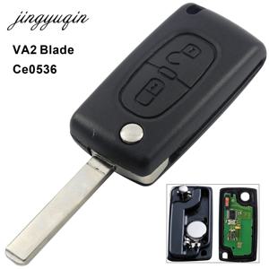 Jingyuqin 2 버튼 VA2 자동차 키 시트로엥 C2 C3 C4 피카소 원격 알람 플립 자동 키 Fob 433MHz ID 46 PCF7961 ASK Ce0536