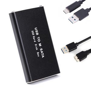 mSATA to USB 3.1 3.0 SSD 케이스 인클로저 미니 SATA USB 어댑터 30x50 mSATA HD 하드 디스크용 외부 솔리드 스테이트 디스크 박스