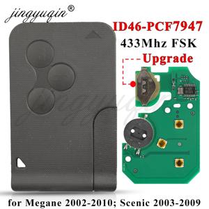 KEYYOU 스마트 카드 키, Renault Clio Logan Megane 2 3 Scenic 원격 PCB 자동차 키 카드 키, 3 단추, 434Mhz ID46 PCF7947 칩