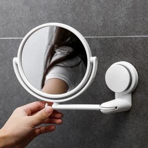 회전 플라스틱 접이식 진공 흡입 라운드 목욕 액세서리 메이크업 용품 화장대 거울 면도 거울 벽걸이 목욕 거울