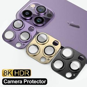 iPhone 11 12 13 14 15 Pro Max Mini 14Plus 15Plus 초고화질 유리 백 렌즈 용 금속 카메라 렌즈 유리 보호대