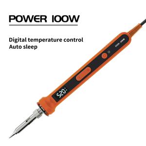 100W 디지털 전기 납땜 인두 키트 세트 220V 온도 조절 용접 도구 세라믹 히터 납땜 팁 재 작업