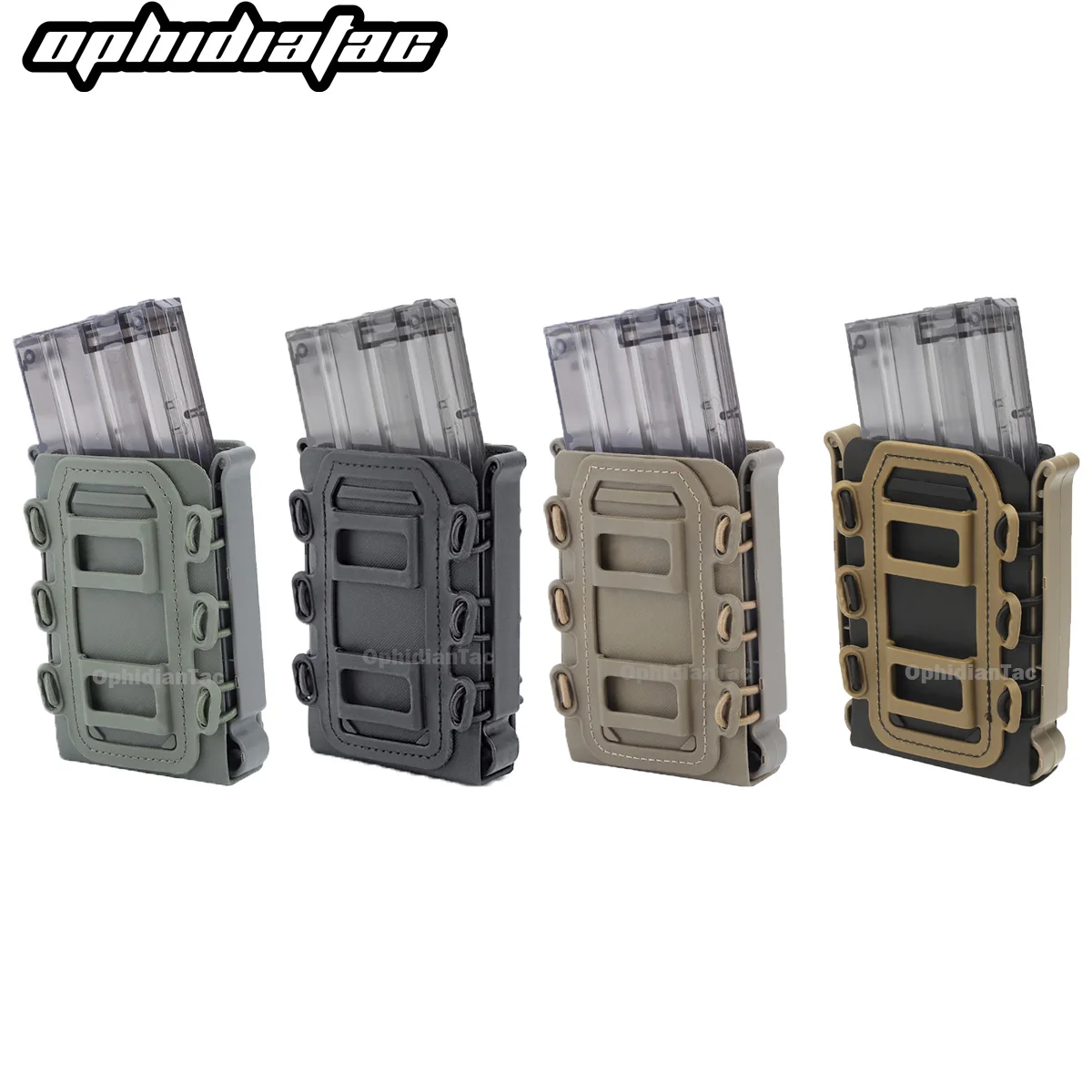 Ophidian 퀵 매거진 파우치 5.56mm 7.62mm 몰리 벨트 클립 퀵 커넥트 브래킷 소프트 쉘 라이플 매거진 브래킷