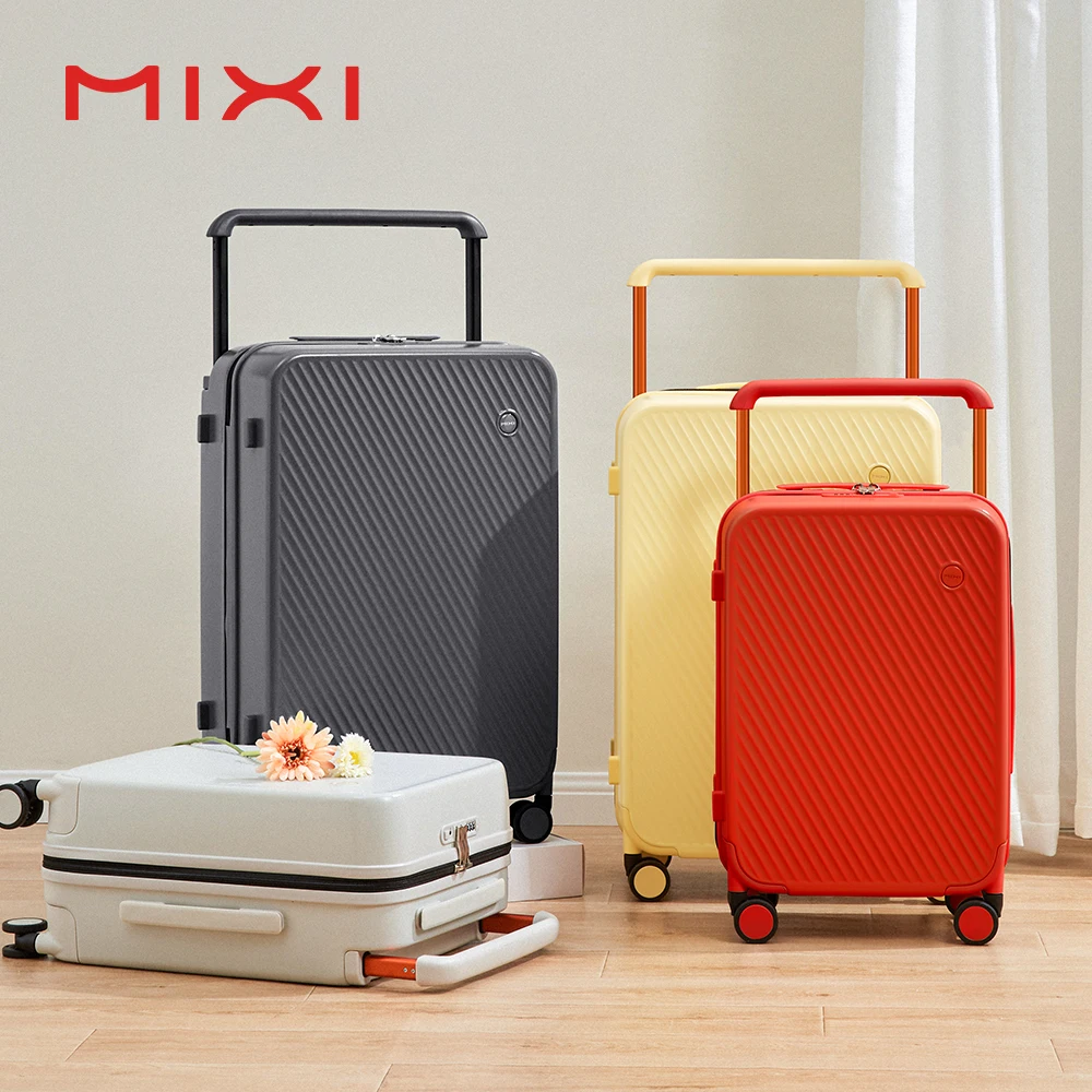Mixi 와이드 핸들 여행용 수하물 가방 롤링 스피너 휠 하드사이드 PC TSA 잠금 장치 20 24 인치 남여 공용