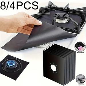 4PCS 8PCS 바베큐 스토브 보호 커버 27cm 가스 스토브 표면 보호 패드 주방 청소 액세서리