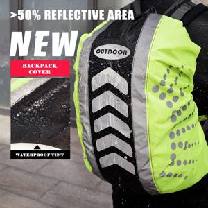 반사 배낭 커버 15L-50L 가시성 500% 오토바이 자전거 야간 안전을위한 고품질 스포츠 가방 커버