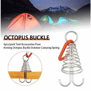 4개입 야외 캠핑 문어형 바람줄 고정 버클 나무 갑판 틈새 고정 못 스프링 텐트 바람줄 고리