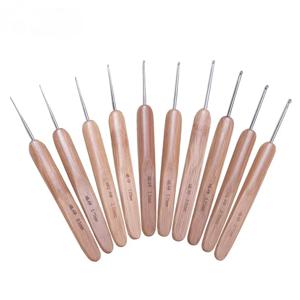10 개/대 0.5mm-2.75mm 대나무 뜨개질 바늘 세트 작은 레이스 뜨개질 후크 세트 DIY 크로 셰 뜨개질 후크 바늘 원사 손잡이