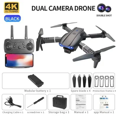 접이식 E99 K3 Pro HD 4K 드론 듀얼 카메라 WIFI 항공 촬영 RC 쿼드콥터 고도 유지 모드 헬리콥터 장난감 선물