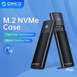 ORICO 10Gbps M2 SSD 인클로저 M.2 NVMe NGFF SATA SSD 디스크 도구용 NVMe PCIe SSD 박스 무료 M.2 SSD 케이스 내장 금속 방열판