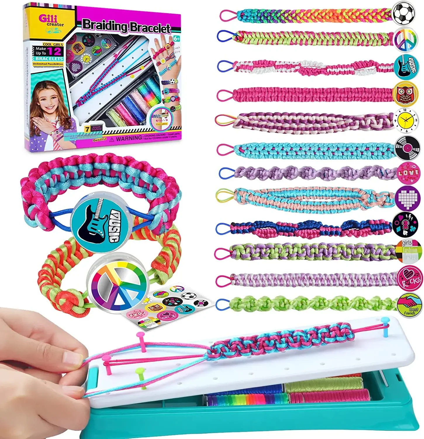 소녀를위한 DIY 팔찌 만들기 키트 보석 Loom Braid 팔찌 메이커 공예 세트 소녀의 선물을위한 수제 장난감