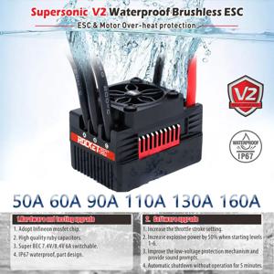 ROCKET-RC RC ESC 브러시리스 V2 50A 60A 90A 110A 130A 160A 전자 속도 컨트롤러 1/7 1/8 1/10 RC 자동차 버기 트럭 부품