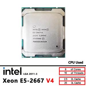 인텔 제온 E5 2667 V4 중고 2667V4 3.2GHz 8코어 16스레드 CPU 프로세서 L3=25M 135W LGA 2011-3 ﻿