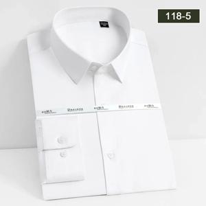 남성용 긴팔 흰색 셔츠, 웨딩 비즈니스, 다림질 방지, 격식있는 착용, 전문 작업복, 캐쥬얼 주름 방지 셔츠