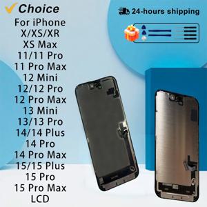 iPhone 12 Pro Max 13 14 Plus 15 PRO 디스플레이 디지타이저 OLED X XS XR 11 12 13 Pro MAX 12 미니 디스플레이 15 PRO Max LCD