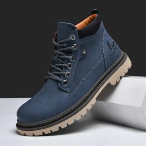 수제 남성 부츠 발목 겨울 가죽 신발 가을 야외 하이킹 부츠 스니커즈 Hombres Botas High Top Shoes Anti Slip