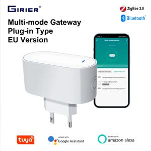 GIRIER Tuya ZigBee 게이트웨이 허브 플러그인 유형 다중 모드 ZigBee 게이트웨이 브리지 Bluetooth 메시 허브는 스마트 홈 자동화를 지원합니다.
