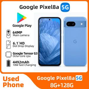 Google Pixel 8a 글로벌 버전 AI 스마트폰 Google Tensor G3 64 MP 쿼드 PD 와이드 카메라 120Hz OLED 디스플레이 4492mAh 배터리