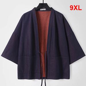 남성용 데님 셔츠, 플러스 사이즈 기모노 셔츠, 여름 카디건 재킷, 패션 캐주얼 단색 셔츠, 빅 사이즈 9XL