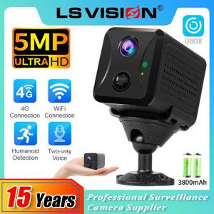 LS VISION 5MP 4G Sim 미니 카메라 Wifi 3800mAh 배터리 CCTV 보안 카메라 인터콤 PIR 감지 감시 IP 카메라 Ubox