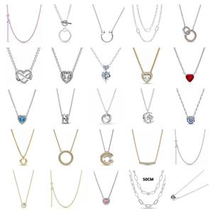 2024 925 스털링 실버 골든 문 목걸이 구슬 매력 여성을위한 원래 팔찌에 맞게 DIY 패션 쥬얼리 만들기