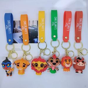라이온 킹 영화 주변 키체인 만화 심바 PVC 모델 인형 키링, 재미있는 디즈니 가방 펜던트 액세서리, 생일 선물