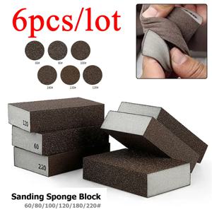 세탁 가능 6개/세트 60 - 220 #   샌딩 스폰지 벽 연삭 브러시 Descaling 깨끗한 모래 나무 금속 Derusting 연마 블록 벽돌