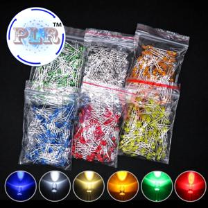 PULAR 100개 3mm LED 다이오드 F3 혼합 키트 노랑 주황 흰색 녹색 빨강 파랑 분홍 보라색 따뜻한 흰색 DIY 발광 다이오드