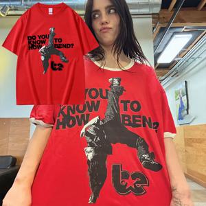 나를 단단히하고 부드럽게 때리십시오. 같은 스타일의 프린트 티셔츠를 구부리는 방법을 알고 있습니까? 남성 여성 패션 팝 음악 티셔츠 오버 사이즈 티셔츠