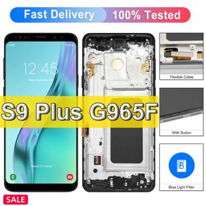 하이 퀄리티 TFT 프레임 포함 LCD 디스플레이 터치 스크린, 삼성 갤럭시 S9 플러스 G965 G965F, 갤럭시 S9 + 디스플레이 교체용
