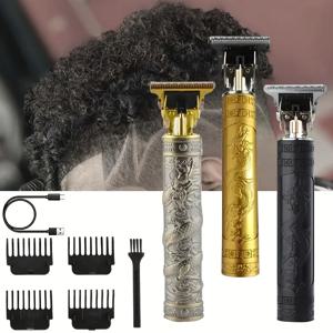 2025 T9 HairClipper 수염 면도 바디 헤어 트리머 가위 전기 기계 남자 이발 기계 0mm 이발사 면도기 드래곤 조각