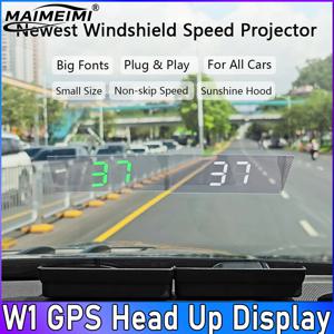 W1 HUD 자동차 헤드 업 디스플레이 속도계 Km/h 모든 자동차 용 USB 앞 유리 프로젝터 GPS 시스템 속도계 자동차 전자 제품