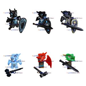 애니메이션 만화 게임 장난감 벽돌 인형 Dragonborn 중세 드래곤 기사 군인 전사 빌딩 블록 어린이 장난감 선물