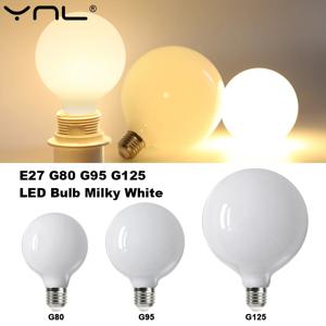 큰 LED 전구 E27 AC 220V 110V G80 G95 G125 에너지 절약 글로벌 빛 Lampada Ampoule 밀키 전구 흰색 따뜻한 흰색 LED 램프