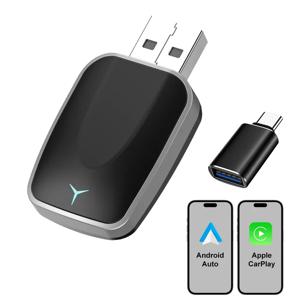 2in1 무선 CarPlay 안드로이드 오토 무선 어댑터 스마트 미니 박스 플러그 앤 플레이 연결 닛산용 범용 무선 어댑터