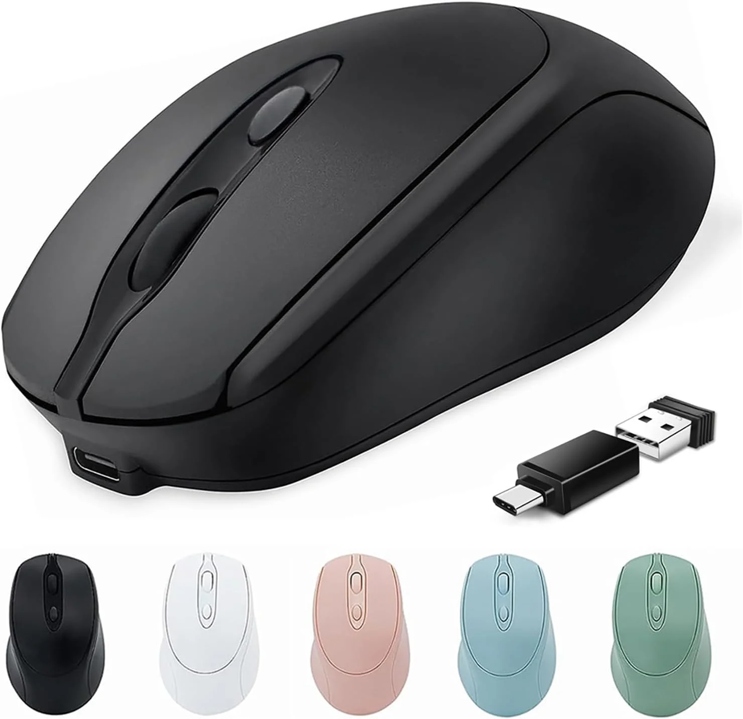 충전식 무선 마우스 2.4G 블루투스 호환 무선 컴퓨터 마우스 PC 노트북 Macbook 태블릿 용 USB 자동 게이머 마우스