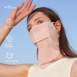 여성용 여름 냉각 얼음 실크 페이스 마스크 넥 게이터 자외선 차단 사이클링 야외 낚시