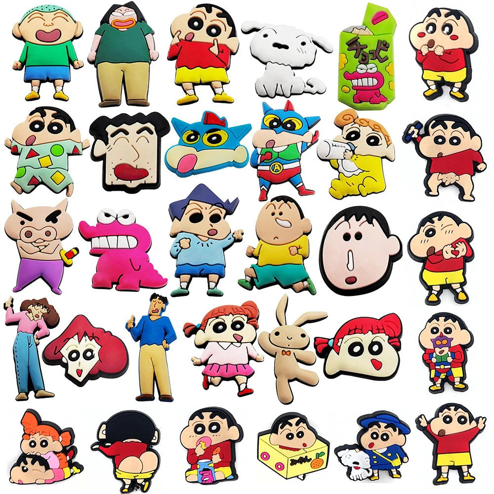 10/21/31Pcs 크레용 Shin-chan 운동화 버클 액세서리 샌들 버클 장식 파티 크리스마스 선물을위한 만화 버클