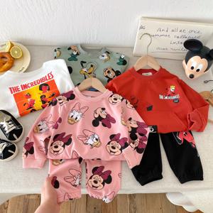 긴 소매 세트 후드 티셔츠 긴 바지 2 피스 세트 여성용 캐주얼 루즈 스포츠 셔츠 + 바지 Kids New Top Long Pants